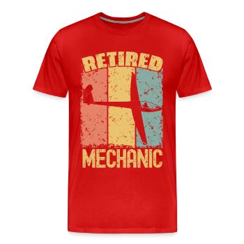 Gliding retired mechanic - Men's Premium Organic T-Shirt - red - Front - Damien (186cm)