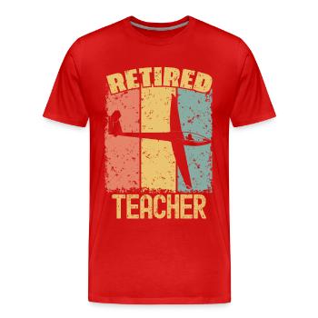 Gliding retired teacher - Men's Premium Organic T-Shirt - red - Front - Damien (186cm)