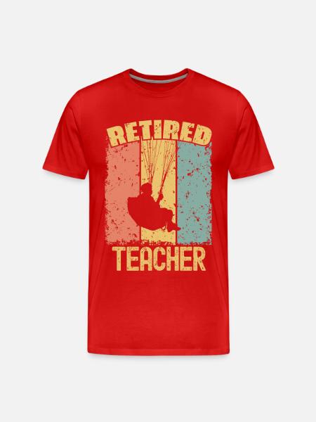 Paragliding retired teacher - Men's Premium Organic T-Shirt - red