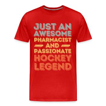 Pharmacien Légende du hockey rétro - T-shirt bio Premium Homme - rouge - Devant - Damien (186cm)