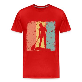 Damen Paddleboard retro - Männer Premium Bio T-Shirt - Rot - Vorne - Damien (186cm)