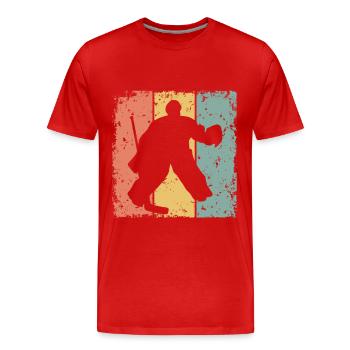 Eishockey Torwart retro - Männer Premium Bio T-Shirt - Rot - Vorne - Damien (186cm)