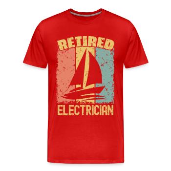 Électricien à la retraite - T-shirt bio Premium Homme - rouge - Devant - Damien (186cm)