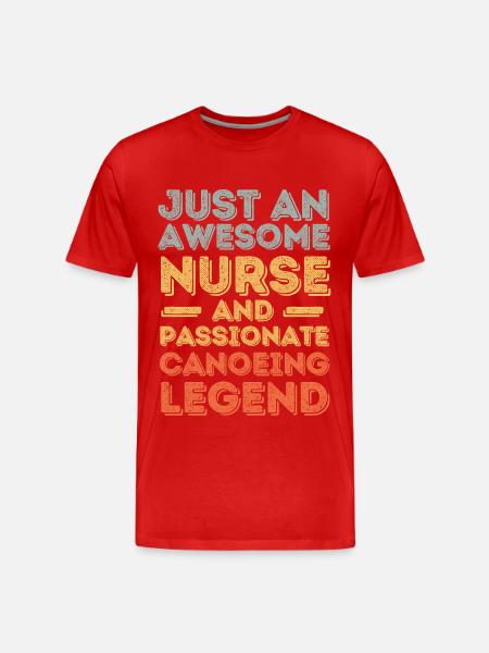 Nurse Canoeing legend retro - Men's Premium Organic T-Shirt - red