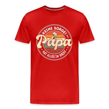 Keine Sorge Papa hat alles im Griff Vater Vatertag - Männer Premium Bio T-Shirt - Rot - Vorne - Damien (186cm)