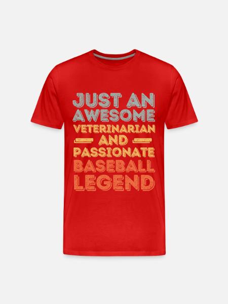 Veterinarian Baseball legend retro - Men's Premium Organic T-Shirt - red