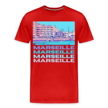 Marseille - Männer Premium Bio T-Shirt - Rot - Vorne - Damien (186cm)