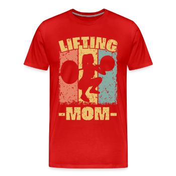 Weightlifting Mom - Men's Premium Organic T-Shirt - red - Front - Damien (186cm)