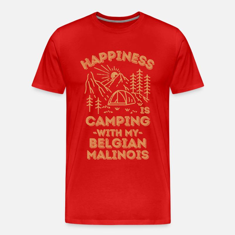 Camping mit Malinois - Männer Premium Bio T-Shirt - Rot