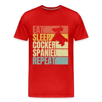 Manger dormir Cocker-épagneul répéter - T-shirt bio Premium Homme - rouge - Devant - Damien (186cm)