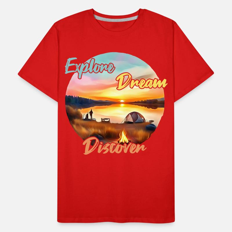 Camping Aventure Explorer Dream Discover T-shirt bio Premium Homme