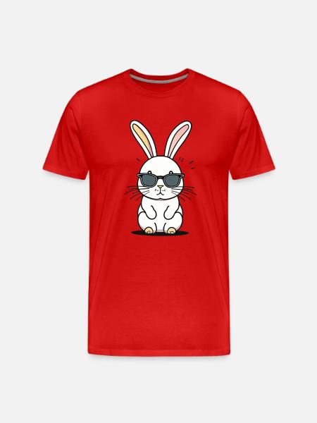 Rabbit sunglasses - Men's Premium Organic T-Shirt - red