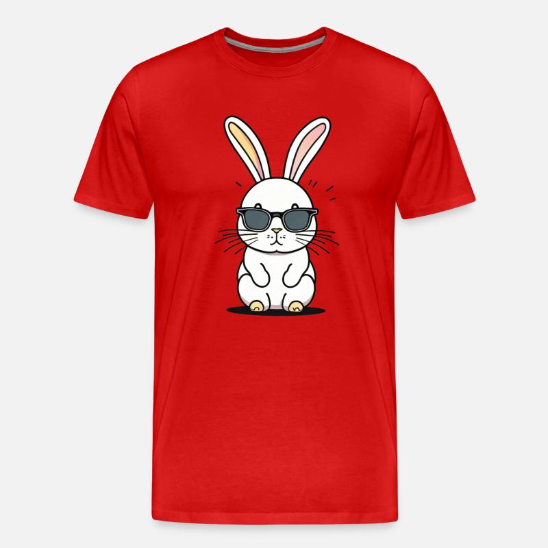 Rabbit Sonnenbrille - Männer Premium Bio T-Shirt - Rot