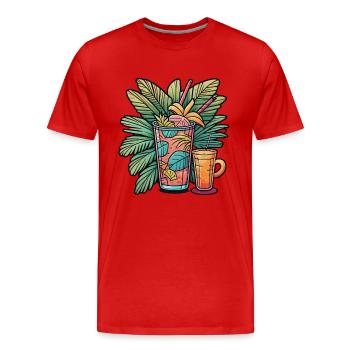 Prendre un Verre - T-shirt bio Premium Homme - rouge - Devant - Damien (186cm)