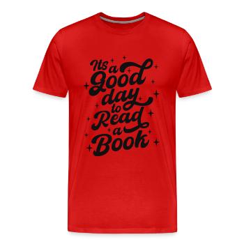 It ́s A Good Day To Read A Book - Men's Premium Organic T-Shirt - red - Front - Damien (186cm)