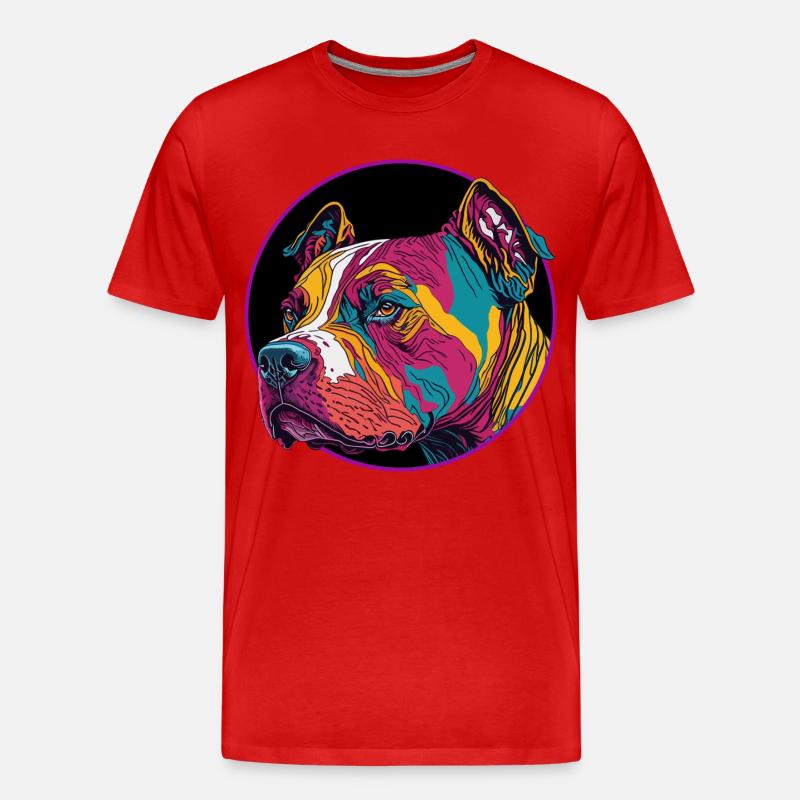 Pitpull - Männer Premium Bio T-Shirt - Rot