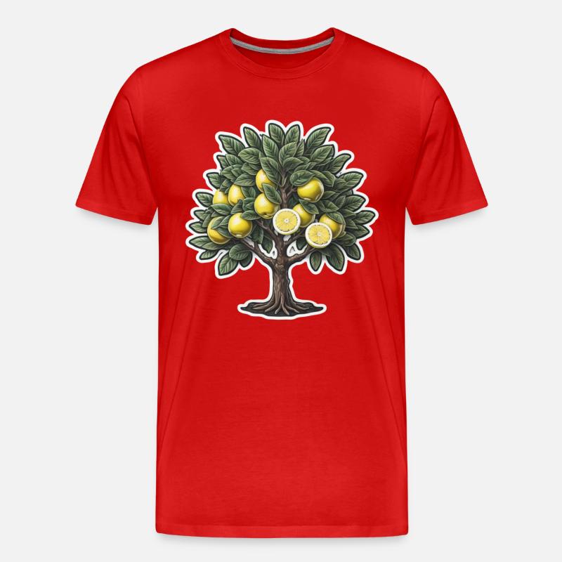 Zitronenbaum - Männer Premium Bio T-Shirt - Rot