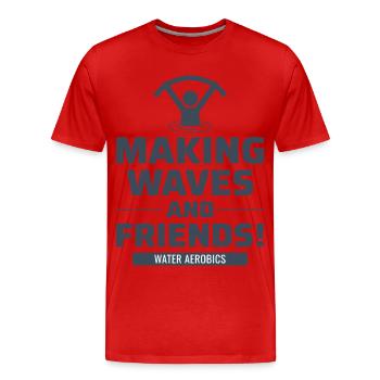 Aquagym Fitness aquatique Aqua Exercice - T-shirt bio Premium Homme - rouge - Devant - Damien (186cm)