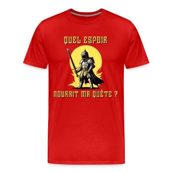 Welche Hoffnung hat meine Suche? - Männer Premium Bio T-Shirt - Rot - Vorne - Damien (186cm)