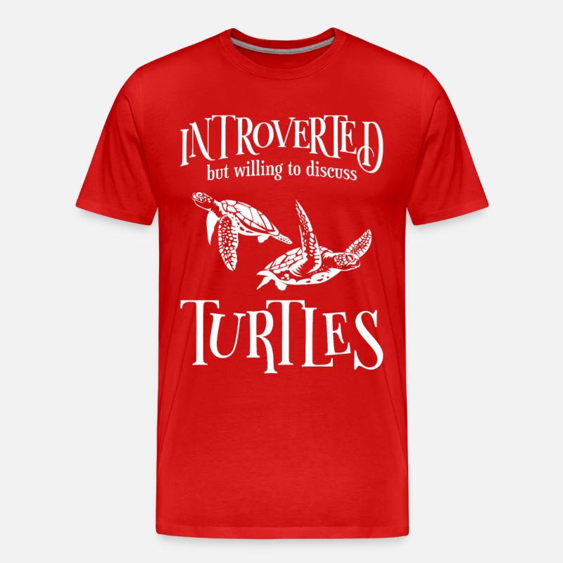 Sea Turtle Tortoise Introverted - Männer Premium Bio T-Shirt - Rot