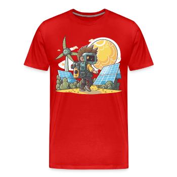 Exploiter le soleil : Explorez le monde du pow solaire - T-shirt bio Premium Homme - rouge - Devant - Damien (186cm)