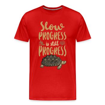 Tortue de mer Tortue Progrès lents - T-shirt bio Premium Homme - rouge - Devant - Damien (186cm)