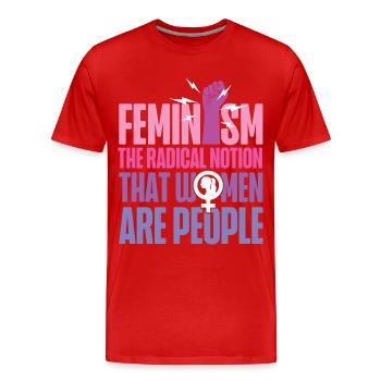 Le féminisme féministe Le radical - T-shirt bio Premium Homme - rouge - Devant - Damien (186cm)