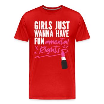 Feminist Lipstick Girls Just Wanna - Männer Premium Bio T-Shirt - Rot - Vorne - Damien (186cm)