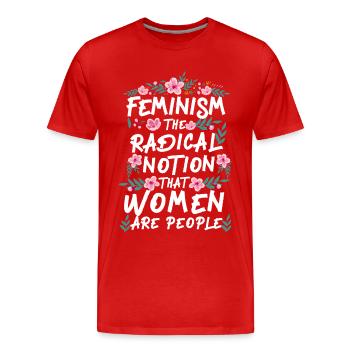 Le féminisme féministe Le radical - T-shirt bio Premium Homme - rouge - Devant - Damien (186cm)