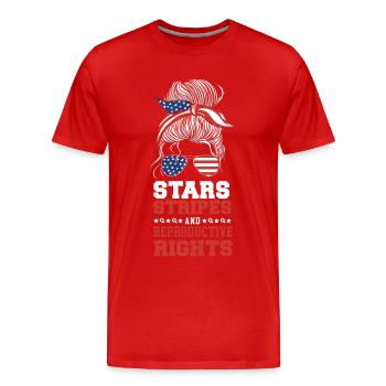 Feminist Stars Stripes & - Männer Premium Bio T-Shirt - Rot - Vorne - Damien (186cm)
