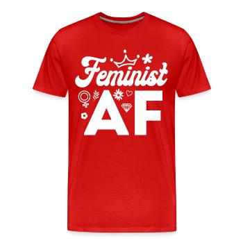 Féministe Féministe Af - T-shirt bio Premium Homme - rouge - Devant - Damien (186cm)