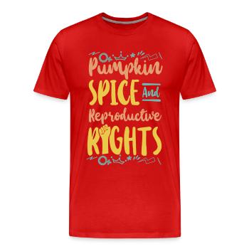 Feminist Pumpkin Spice & - Men's Premium Organic T-Shirt - red - Front - Damien (186cm)
