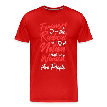 Le féminisme féministe Le radical - T-shirt bio Premium Homme - rouge - Devant - Damien (186cm)