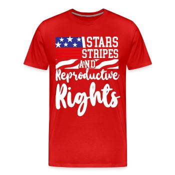 Feminist Stars Stripes & - Männer Premium Bio T-Shirt - Rot - Vorne - Damien (186cm)