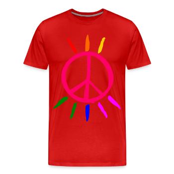 lgbt peace sign - Men's Premium Organic T-Shirt - red - Front - Damien (186cm)