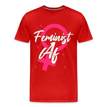 Féministe Féministe Af - T-shirt bio Premium Homme - rouge - Devant - Damien (186cm)