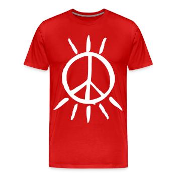 peace sign - Men's Premium Organic T-Shirt - red - Front - Damien (186cm)