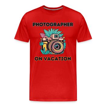 Photographe en vacances - T-shirt bio Premium Homme - rouge - Devant - Damien (186cm)