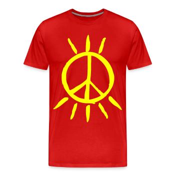 Peace - T-shirt bio Premium Homme - rouge - Devant - Damien (186cm)