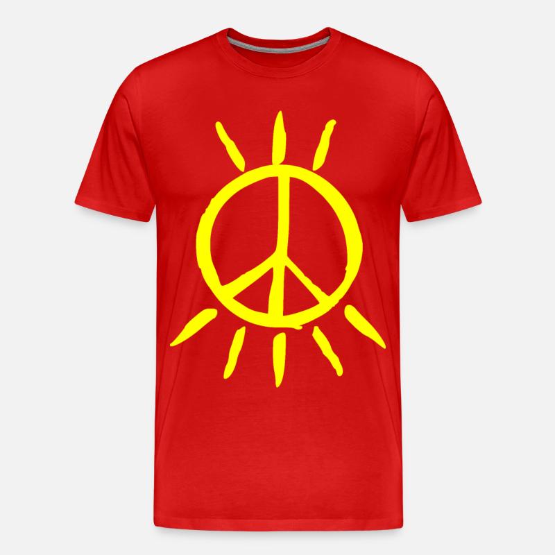 Peace - Männer Premium Bio T-Shirt - Rot