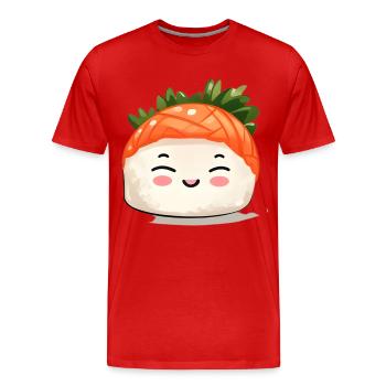 Sushi - Männer Premium Bio T-Shirt - Rot - Vorne - Damien (186cm)