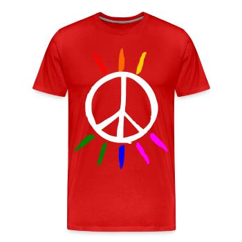 Peace - T-shirt bio Premium Homme - rouge - Devant - Damien (186cm)