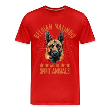 Belgian Malinois Liebhaber Geometrie - Männer Premium Bio T-Shirt - Rot - Vorne - Damien (186cm)
