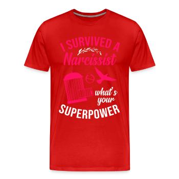 Happy Divorce Party I Survived A - Männer Premium Bio T-Shirt - Rot - Vorne - Damien (186cm)