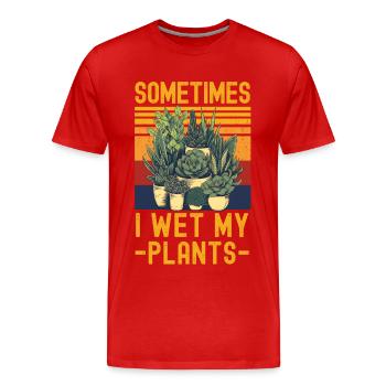 Succulents Funny Saying - Men's Premium Organic T-Shirt - red - Front - Damien (186cm)