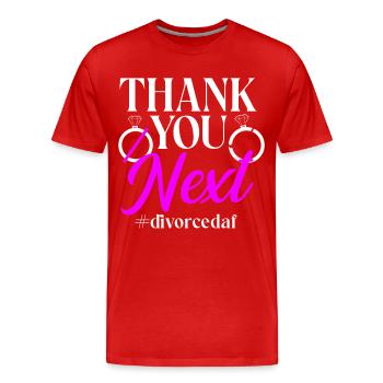 Fête de divorce heureuse Merci suivant - T-shirt bio Premium Homme - rouge - Devant - Damien (186cm)