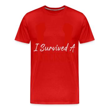 Happy Divorce Party I Survived A - Männer Premium Bio T-Shirt - Rot - Vorne - Damien (186cm)