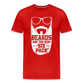Beard Lover Bearded Man Beards Are - Men's Premium Organic T-Shirt - red - Front - Damien (186cm)
