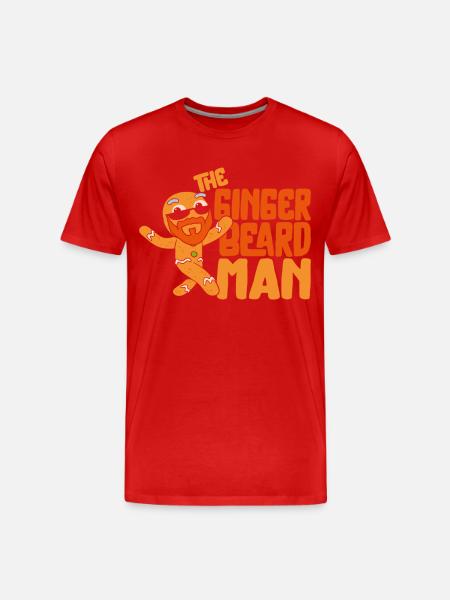 Beard Lover Bearded Man Christmas - Men's Premium Organic T-Shirt - red