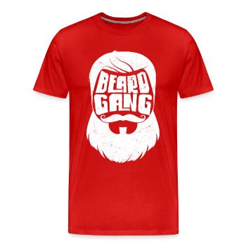 Beard Lover Bearded Man Beard Gang - Men's Premium Organic T-Shirt - red - Front - Damien (186cm)